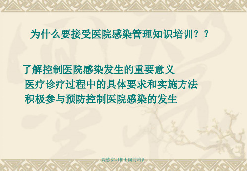 院感实习护士岗前培训课件
