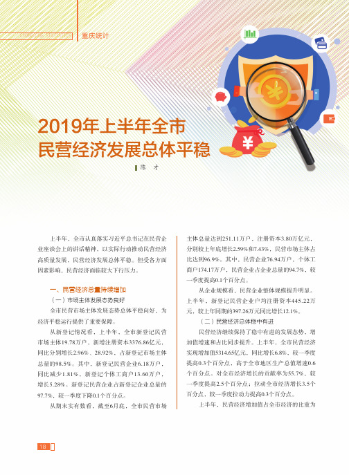 2019年上半年全市民营经济发展总体平稳