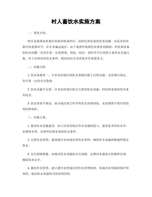 村人畜饮水实施方案