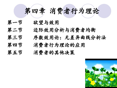 西方经济学第四章消费者行为理论