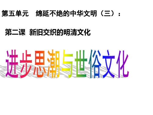 进步思潮与世俗文化 精