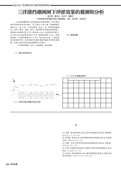 三洋港挡潮闸闸下冲淤效果的量测和分析