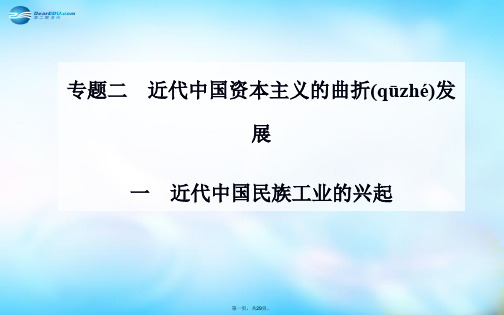 高中历史 专题2.1 近代中国民族工业的兴起课件 人民版必修2