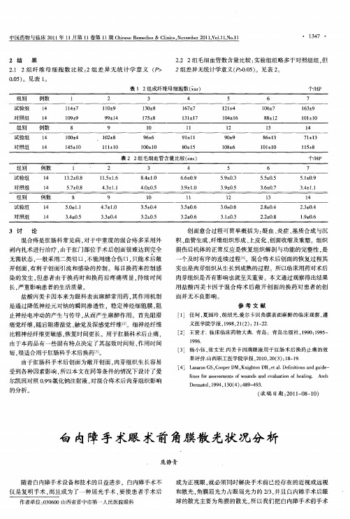 白内障手术眼术前角膜散光状况分析