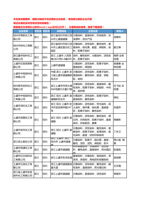 2020新版浙江省绍兴直接染料工商企业公司名录名单黄页大全21家