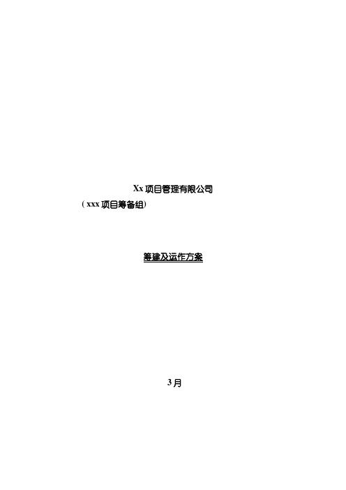 项目管理有限公司筹建方案模板