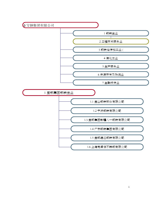 宝钢集团组织及架构图