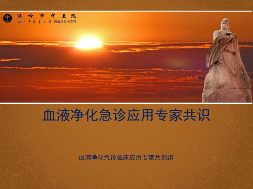 血液净化急诊临床应用专家共识