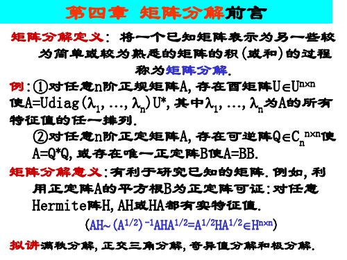 关于矩阵分析第4章