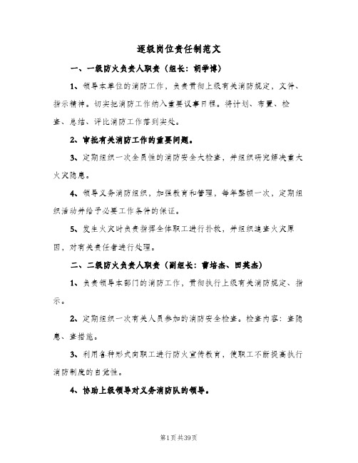 逐级岗位责任制范文(六篇)