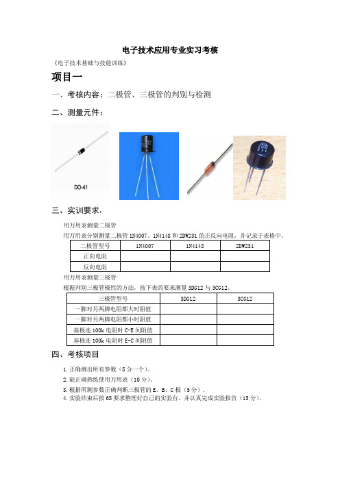 电子技术应用专业实习考核