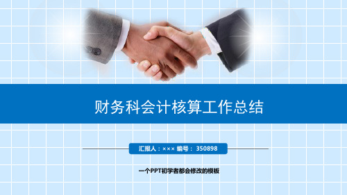 最新财务科会计核算工作总结述职PPT模板