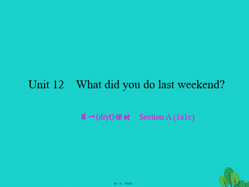 原(浙江专版)七年级英语下册Unit12Whatdidyoudolastweekend(第1课时)S