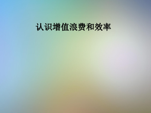 认识增值浪费和效率