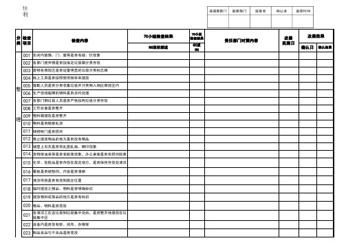 7S检查表