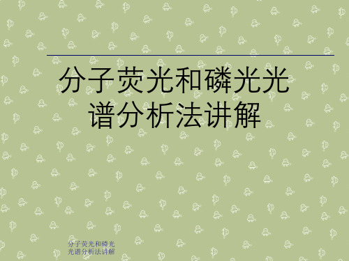 分子荧光和磷光光谱分析法讲解