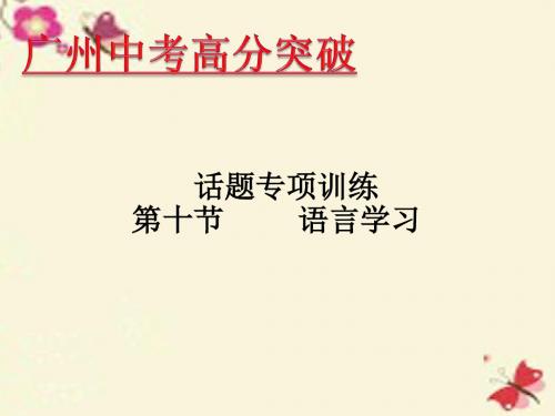 【高分突破】广东省2016年中考英语 话题专项训练 第10节 语言学习课件