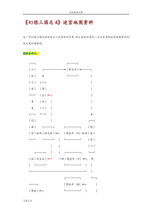 《幻想三国志4》迷宫地图资料