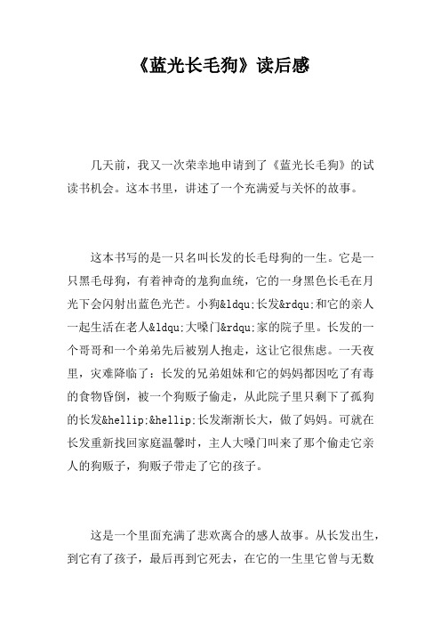 《蓝光长毛狗》读后感