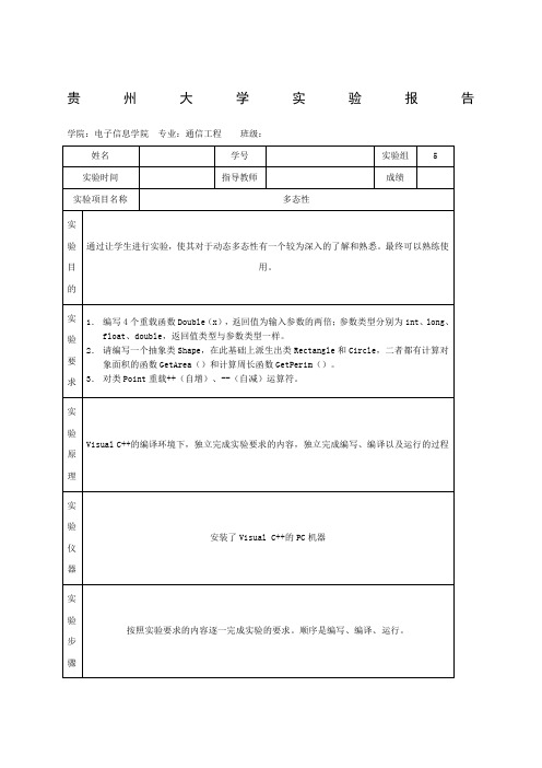 C实验多态性实验报告