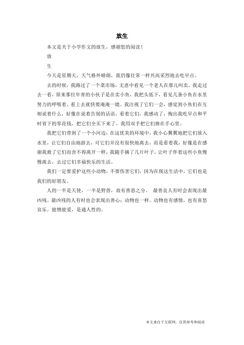 放生_小学作文_4