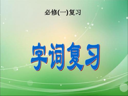 人教版高中语文必修1 _基础知识复习(共45张PPT)