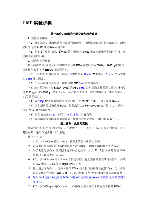 ChIP操作步骤