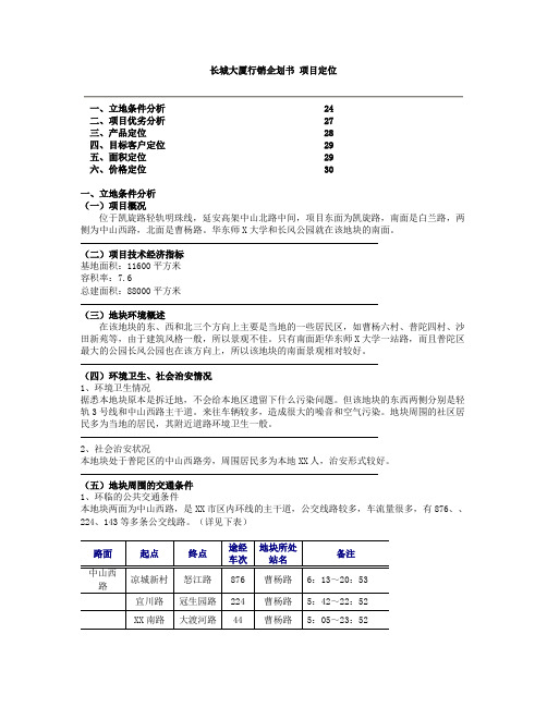 上海长城大厦项目策划方案