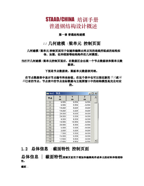 ★★STAAD CHINA培训手册-普通钢结构 超级好的学习资料