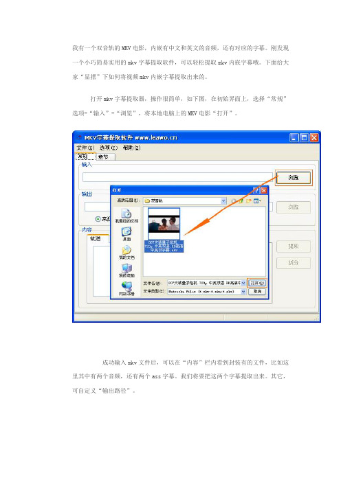 如何把视频mkv内嵌字幕提取出来