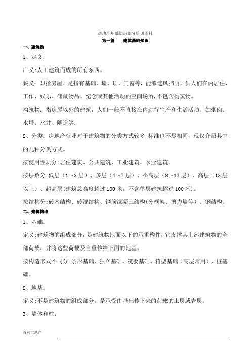 建筑基本常识培训