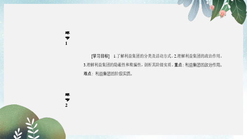 高中政治专题3联邦制两党制三权分立：以美国为例4美国的利益集团课件新人教版选修3