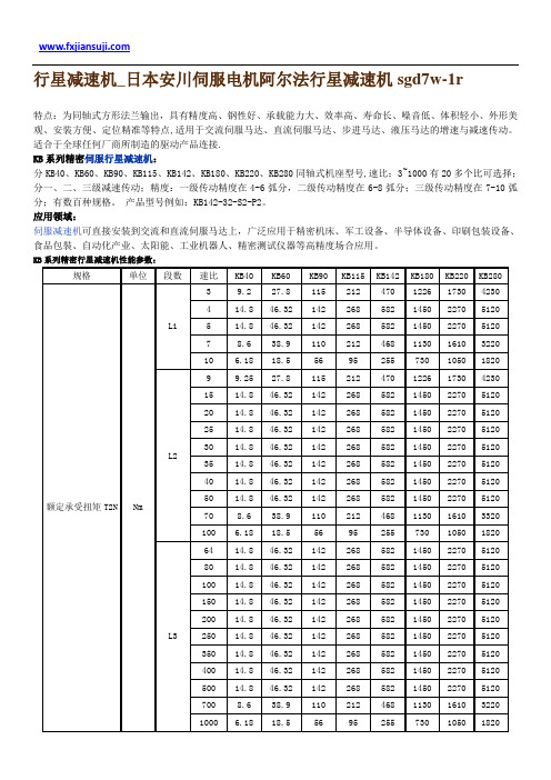 行星减速机_日本安川伺服电机阿尔法行星减速机sgd7w-1r