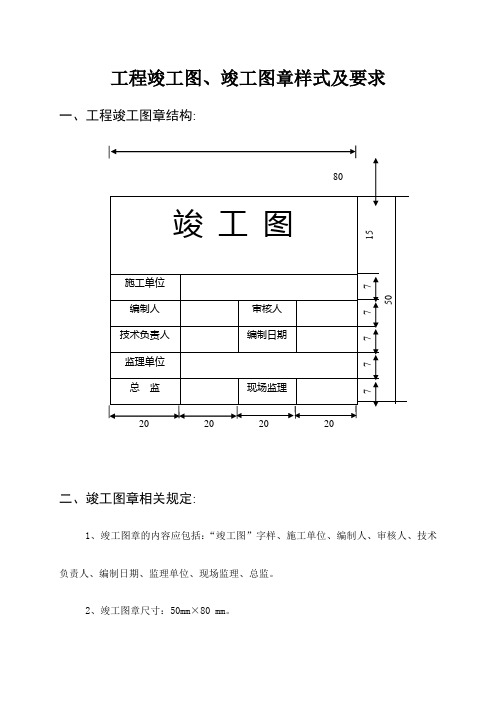 工程竣工图、竣工图章样式及要求