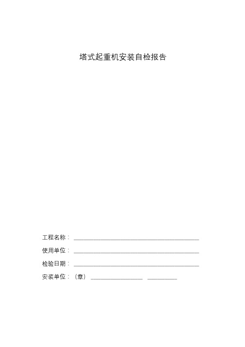 最新起重机安装自检报告