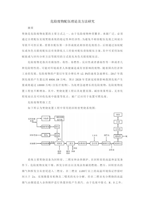 危险废物配伍理论及方法研究