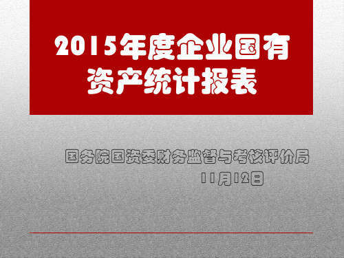 企业国有资产统计报表讲解