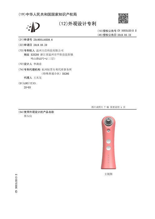 【CN305318843S】黑头仪【专利】