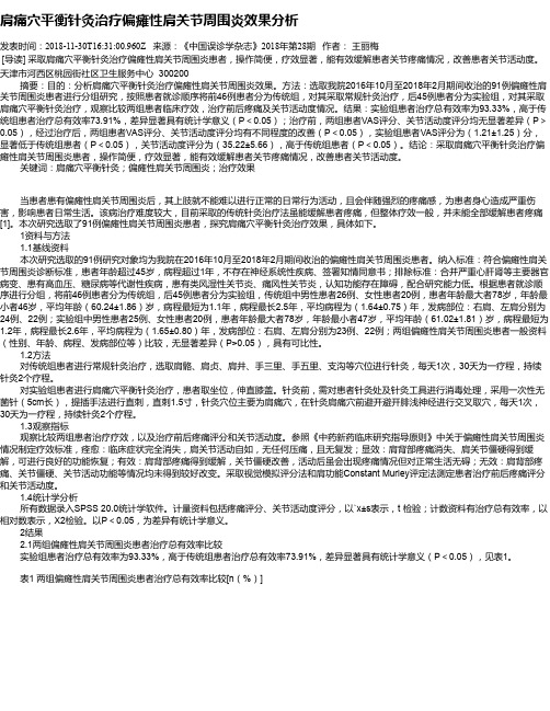 肩痛穴平衡针灸治疗偏瘫性肩关节周围炎效果分析