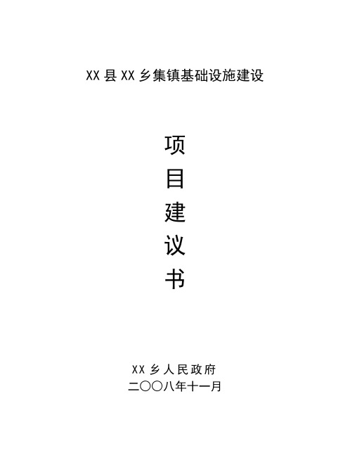 XX县XX乡集镇基础设施建设项目建议书