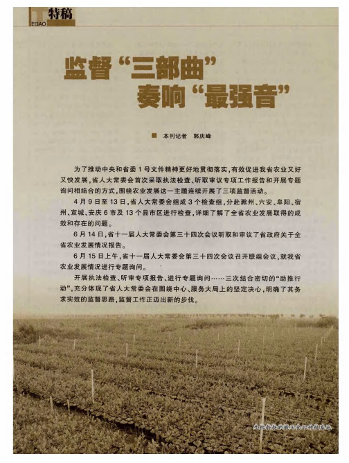 监督“三部曲” 奏响“最强音”