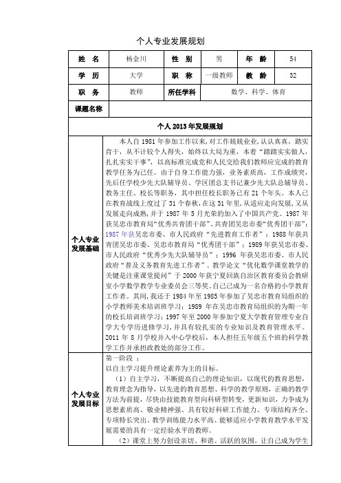 杨金川专业发展规划MicrosoftWord文档(3)