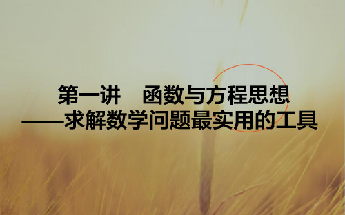 2018届高考数学文二轮复习课件：1.1 函数与方程思想 求解数学问题最实用的工具 精品