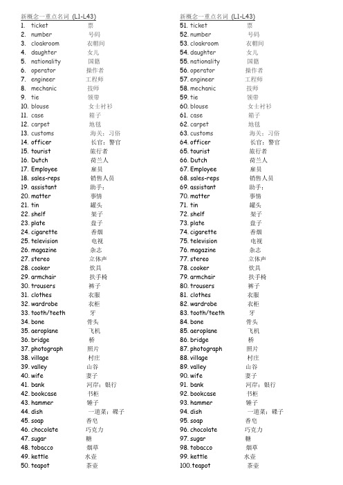 新一1-43主要名词