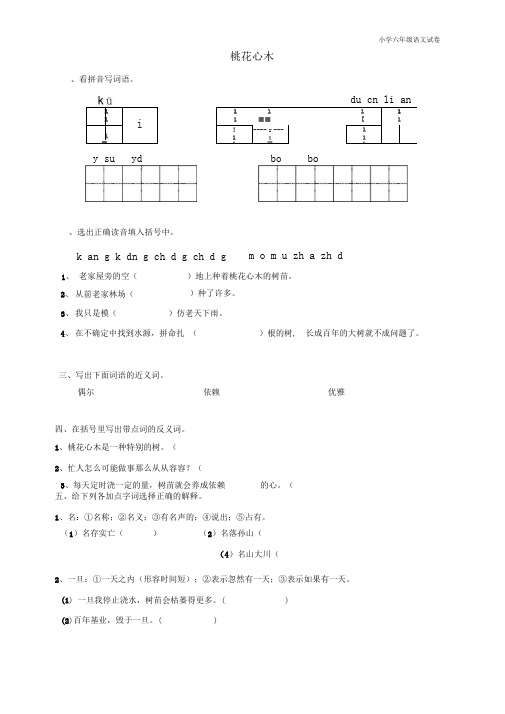 桃花心木练习题(有答案)