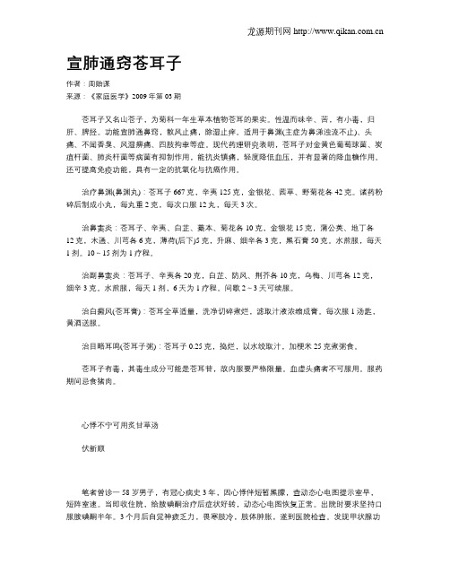 宣肺通窍苍耳子