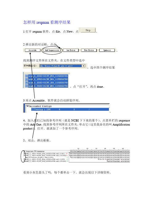 怎样用seqman看测序结果