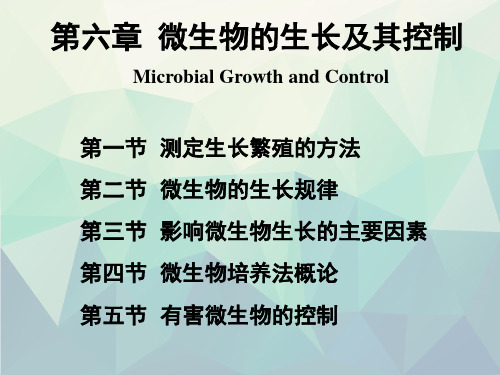 微生物学PPT格式课件第六章微生物的生长及控制