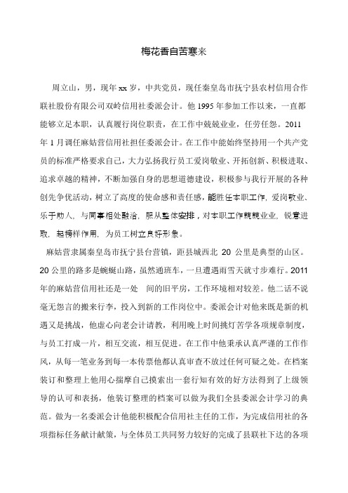 梅花香自苦寒来