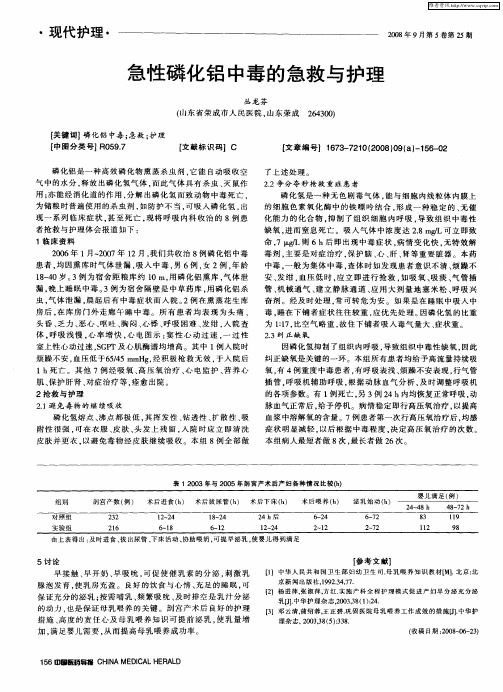 急性磷化铝中毒的急救与护理